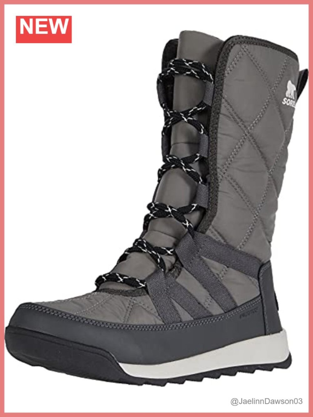 Waterproof Nylon Tall Winter Snow Boots with 200g Insulation